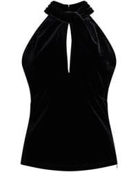 Ganni - Solid-Color Knitted Sleeveless Top - Lyst