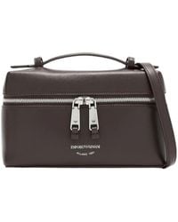 Emporio Armani - Logo-Print Zip-Around Shoulder Bag - Lyst