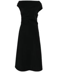 P.A.R.O.S.H. - Boat-Neck Draped Midi Dress - Lyst