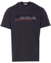 Moncler - Logo Printed Crewneck T-Shirt - Lyst