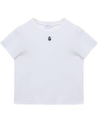 McQueen - Embroidered Skull T-Shirt - Lyst