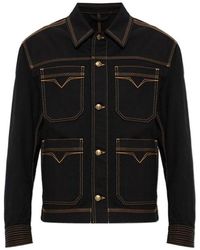 Versace - Button-Up Denim Blouson - Lyst