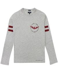 Armani Jeans - T-Shirt With Round Neck And Long Sleeves - Lyst