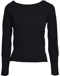 Max Mara - Boat-Neck Ribbed-Trim Sweater - Lyst