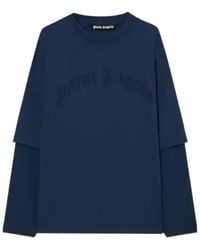 Palm Angels - Curved Logo Double Long-Sleeve T-Shirt - Lyst