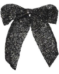 Maison Michel - Sequin Embellished Logo Plaque Hair Clip - Lyst