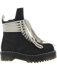 Rick Owens - X Dr. Martens Quad Sole Steel Toe Lace-Up Boots - Lyst