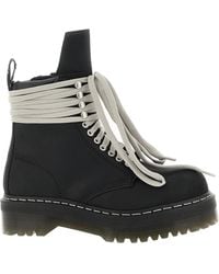 Rick Owens - X Dr. Martens Quad Sole Steel Toe Lace-Up Boots - Lyst