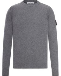 Stone Island - Logo Patch Crewneck Jumper - Lyst