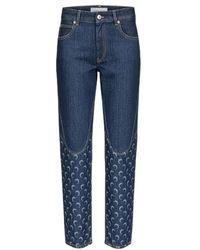 Marine Serre - Moon-Print Panelled Jeans - Lyst