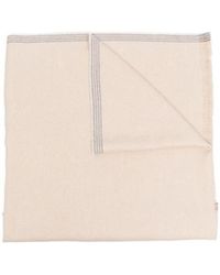 Brunello Cucinelli - Contrast-Trim Frayed Scarf - Lyst
