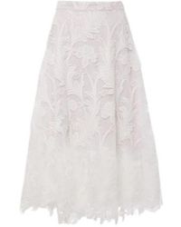 Oscar de la Renta - Floral Guipure Lace Midi Skirt - Lyst