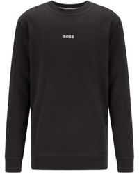 BOSS - Round-Neck Long-Sleeved Sports Sweater - Lyst