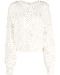 Twinset - Feather-Detail Cable-Knit Jumper - Lyst