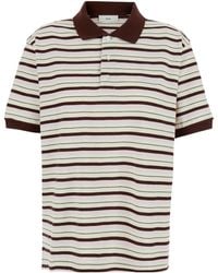 DUNST - Striped Logo Polo Shirt - Lyst