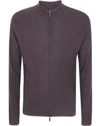 Emporio Armani - Long-Sleeved Zipped Cardigan - Lyst
