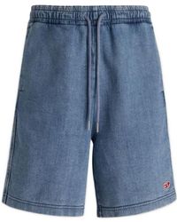DIESEL - Logo-Patch Denim Shorts - Lyst