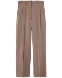 JOSEPH - Tarn Pleated Silk-Blend Drill Wide-Leg Pants - Lyst