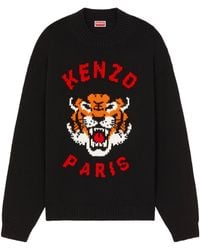 KENZO - Lucky Tiger Crewneck Knitted Jumper - Lyst