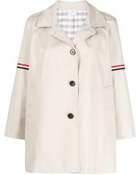 Thom Browne - Rwb Striped Single-Breasted Coat - Lyst