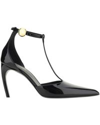 Ferragamo - Ferragamo T-Strap Pointed-Toe Pumps - Lyst