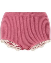 Magda Butrym - Crochet-Trimmed Knitted Cashmere Shorts - Lyst