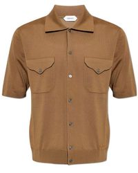 Versace - Logo-Embroidered Short-Sleeved Knit Shirt - Lyst