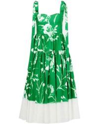 Erdem - Floral Cotton Poplin Midi Dress - Lyst