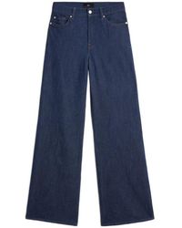 7 For All Mankind - High-Waisted Wide-Leg Jeans - Lyst