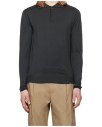 Barena - Long Sleeve Ribbed Polo Shirt - Lyst