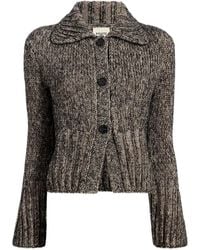 KHAITE - Takeo Ribbed Cropped Cardigan - Lyst