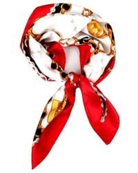 Moschino - Teddy Bear Chain Printed Silk Scarf - Lyst