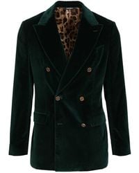 Dolce & Gabbana - Double-Breasted Velvet Blazer - Lyst