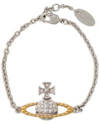 Vivienne Westwood - Mayfair Bas Relief Two-Toned Rhodium-Plated Bracelet - Lyst