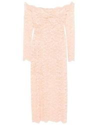 Rabanne - Floral-Lace Long-Sleeve Midi Dress - Lyst