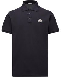 Moncler - Logo Patch Cotton Piquet Polo Shirt - Lyst