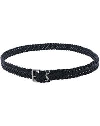 Saint Laurent - Logo Plaque Buckled Belt - Lyst
