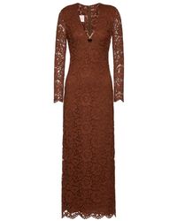 Valentino - Floral-Lace Long-Sleeve Long Dress - Lyst