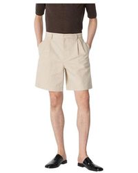 Bottega Veneta - Pleat Detailed Straight Leg Shorts - Lyst