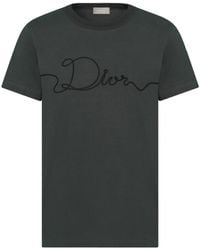 Dior - Homme Ribbon Logo Detailed Crewneck T-Shirt - Lyst