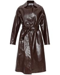 Alaïa - Alaïa Belted Leather Coat - Lyst