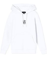 ARMANI EXCHANGE - Logo-Embroidered Hoodie - Lyst