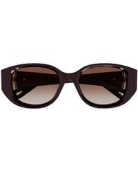 Chloé - Chloé Eyewear Oval Frame Sunglasses - Lyst