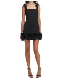 Self-Portrait - Crepe 3D Flower Mini Dress - Lyst