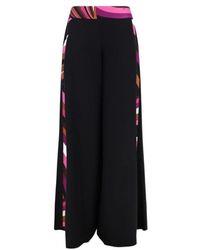 PUCCI - Iride-Printed Trim Wide-Leg Palazzo Trousers - Lyst