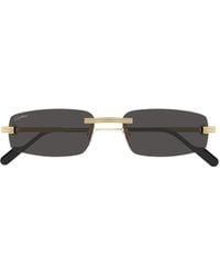 Cartier - Rectangular Rimless Sunglasses - Lyst