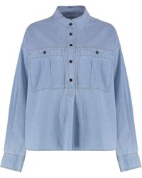 Isabel Marant - Étoile Vero Half-Button Denim Top - Lyst
