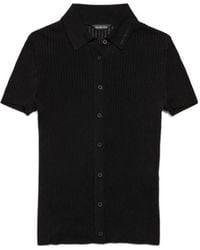 Balenciaga - Ribbed Button-Up Knitted Top - Lyst