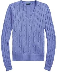 Polo Ralph Lauren - V-Neck Cable-Knit Sweater - Lyst