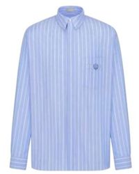 Dior - Homme Logo Embroidered Striped Long-Sleeved Shirt - Lyst